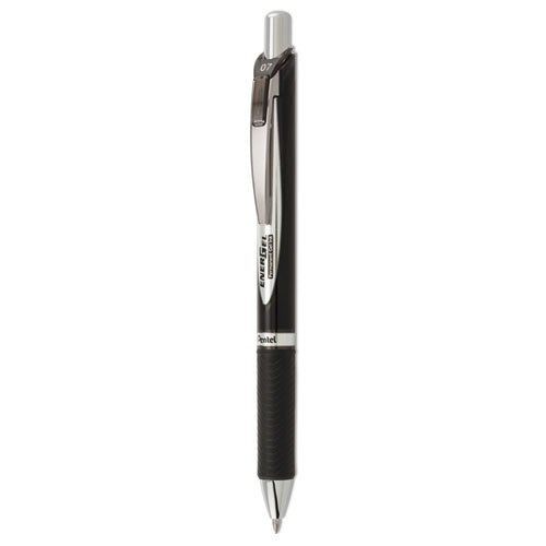 EnerGel PRO Permanent Ink Gel Pen, Retractable, Medium 0.7 mm, Black Ink, Black Barrel-(PENBLP77A)