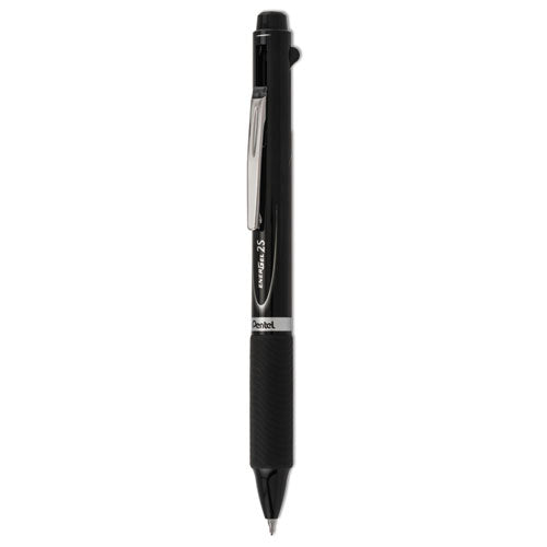 EnerGel 2S Multi-Color Gel Pen/Pencil, Retractable, Medium 0.5 mm, Black/Red Ink, Black Barrel-(PENBLW355A)