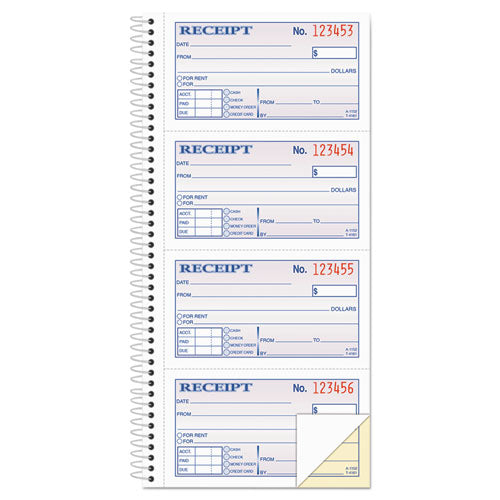 2-Part Receipt Book, Two-Part Carbonless, 4.75 x 2.75, 4 Forms/Sheet, 200 Forms Total-(ABFSC1152)