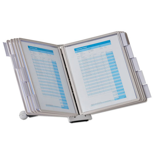 SHERPA Desk Reference System, 10 Panels, 10 x 5.88 x 13.5, Gray Borders-(DBL554210)