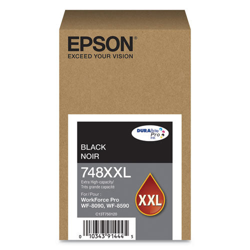 T748XXL120 (748XXL) DURABrite Pro Extra High-Yield Ink, 10000 Page-Yield, Black-(EPST748XXL120)