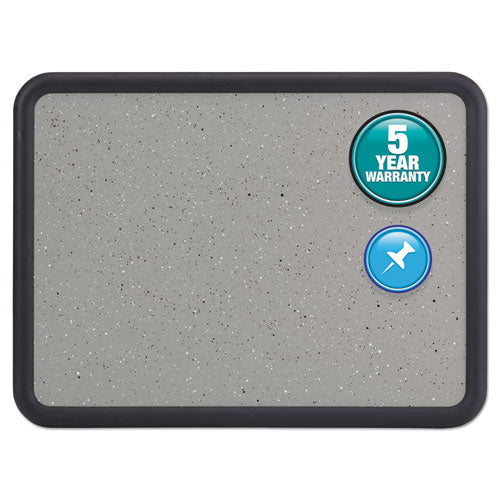 Contour Granite Board, 48 x 36, Granite Gray Surface, Black Plastic Frame-(QRT699375)