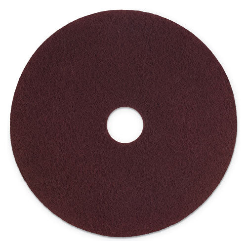 Surface Preparation Pad Plus, 17" Diameter, Maroon, 5/Carton-(MMMSPPP17)