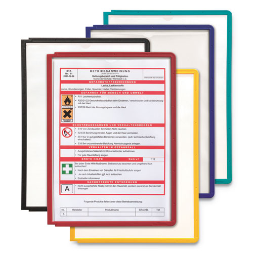 SHERPA Vario Replacement Panels, 1 Section, Clear Panel Assorted Color Borders, 5/Pack-(DBL566600)