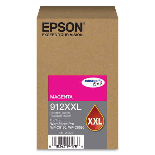 T912XXL320 (912XXL) DURABrite Pro Extra High-Yield Ink, 8000 Page-Yield, Magenta-(EPST912XXL320)