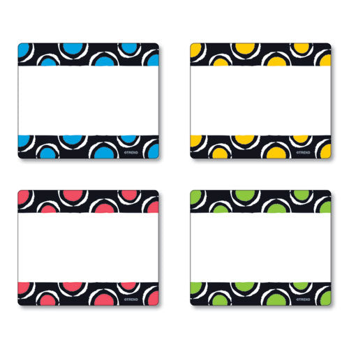Terrific Labels Name Tags, Dots Design, 3" x 2.5", Assorted Colors, 36/Pack-(TEPT68901)