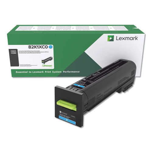82K1XC0 Return Program Extra High-Yield Toner, 22,000 Page-Yield, Cyan-(LEX82K1XC0)