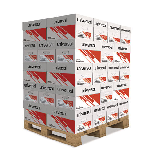 Copy Paper, 92 Bright, 20 lb Bond Weight, 8.5 x 11, White, 500 Sheets/Ream, 10 Reams/Carton, 40 Cartons/Pallet-(UNV21200PLT)