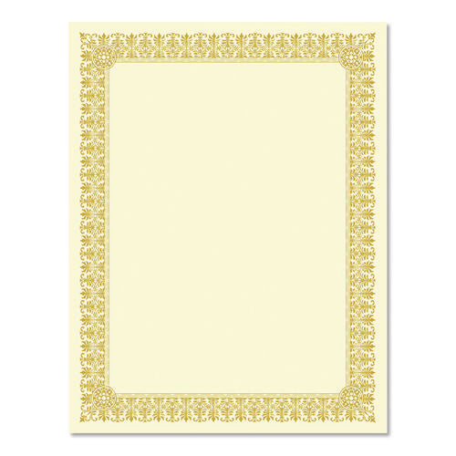 Premium Certificates, 8.5 x 11, Ivory/Gold with Fleur Gold Foil Border, 15/Pack-(SOUCTP1V)