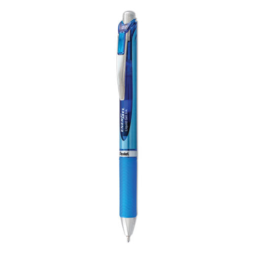 EnerGel RTX Gel Pen, Retractable, Medium 0.7 mm, Blue Ink, Blue/Gray Barrel-(PENBL77C)