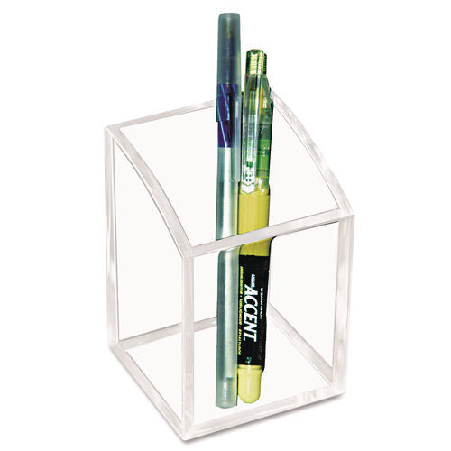Acrylic Pencil Cup, 2.75 x 2.75 x 4, Clear-(KTKAD20)