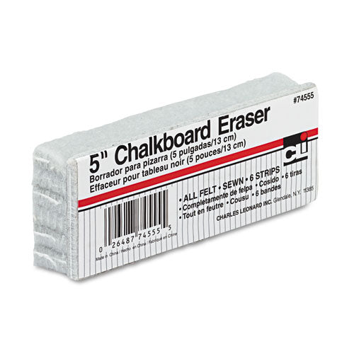 5-Inch Chalkboard Eraser, 5" x 2" x 1"-(LEO74555)