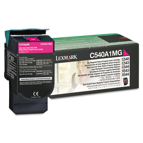 C540A1MG Return Program Toner, 1,000 Page-Yield, Magenta-(LEXC540A1MG)