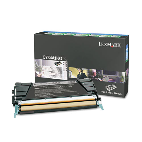 C734A1KG Return Program Toner, 8,000 Page-Yield, Black-(LEXC734A1KG)