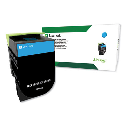 80C0HCG Return Program High-Yield Toner, 3,000 Page-Yield, Cyan, TAA Compliant-(LEX80C0HCG)