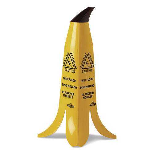 Banana Wet Floor Cones, 11 x 11.15 x 23.25, Yellow/Brown/Black-(IMPB1001)