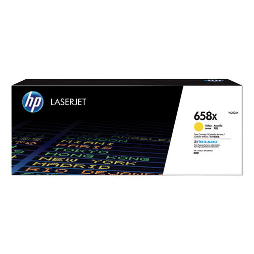 HP 658X, (W2002X) High-Yield Yellow Original LaserJet Toner Cartridge-(HEWW2002X)