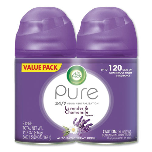 Freshmatic Ultra Spray Refill, Lavender/Chamomile, 5.89 oz Aerosol Spray, 2/Pack, 3 Packs/Carton-(RAC85595)