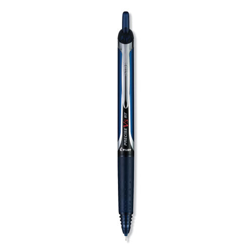 Precise V5RT Roller Ball Pen, Retractable, Extra-Fine 0.5 mm, Navy Ink, Navy Barrel, Dozen-(PIL13447)