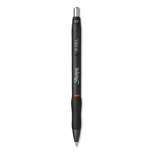 S-Gel High-Performance Gel Pen, Retractable, Medium 0.7 mm, Red Ink, Black Barrel, Dozen-(SAN2096158)