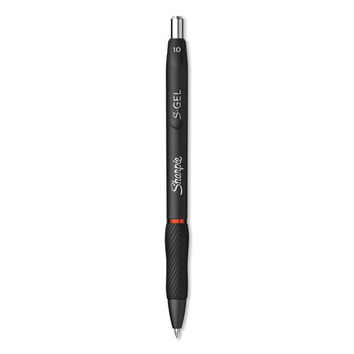 S-Gel High-Performance Gel Pen, Retractable, Bold 1 mm, Red Ink, Black Barrel, Dozen-(SAN2096136)