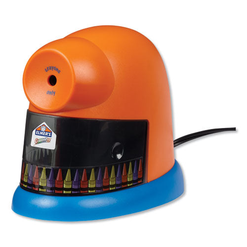 CrayonPro Electric Sharpener, School Version, AC-Powered, 5.63 x 8.75 x 7.13, Orange/Blue-(EPI1680)