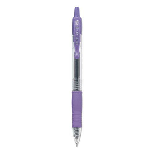 G2 Premium Gel Pen, Retractable, Extra-Fine 0.5 mm, Purple Ink, Smoke Barrel, Dozen-(PIL31006)