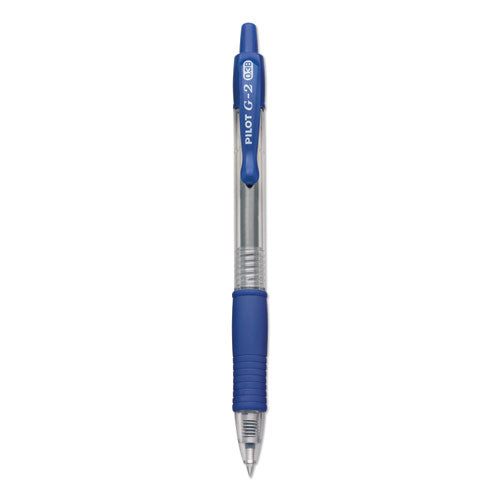 G2 Premium Gel Pen Convenience Pack, Retractable, Extra-Fine 0.38 mm, Blue Ink, Clear/Blue Barrel, Dozen-(PIL31278)