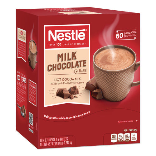 Hot Cocoa Mix, Milk Chocolate, 0.71 oz Packet, 60 Packets/Box-(NES26791)