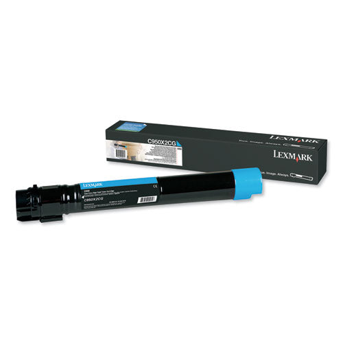 C950X2CG Extra High-Yield Toner, 22,000 Page-Yield, Cyan-(LEXC950X2CG)
