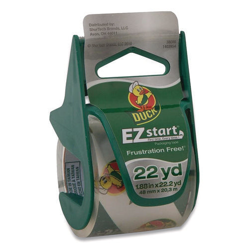 EZ Start Premium Packaging Tape with Dispenser, 3" Core, 1.88" x 22.2 yds, Clear, 6/Pack-(DUC8249227727)
