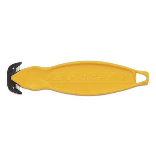 Safety Cutter, 5.75" Plastic Handle, Yellow, 10/Pack-(KLVKCJ2Y)