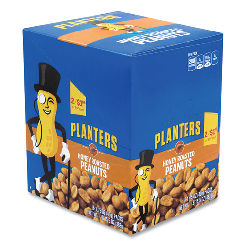 Honey Roasted Peanuts, 1.75 oz Tube, 18/Box, Ships in 1-3 Business Days-(GRR20900625)