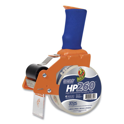 Bladesafe Antimicrobial Tape Gun with One Roll of Tape, 3" Core, For Rolls Up to 2" x 60 yds, Orange-(DUC1078566)