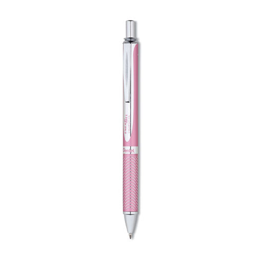 EnerGel Alloy RT Gel Pen, Retractable, Medium 0.7 mm, Black Ink, Pink Barrel-(PENBL407PA)
