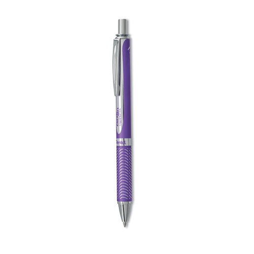 EnerGel Alloy RT Gel Pen, Retractable, Medium 0.7 mm, Violet Ink, Violet Barrel-(PENBL407VV)