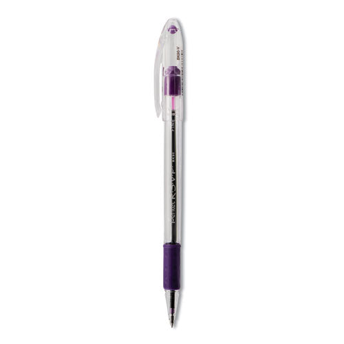 R.S.V.P. Ballpoint Pen, Stick, Fine 0.7 mm, Violet Ink, Clear/Violet Barrel, Dozen-(PENBK90V)