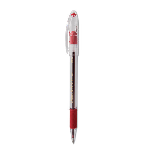 R.S.V.P. Ballpoint Pen, Stick, Medium 1 mm, Red Ink, Clear/Red Barrel, Dozen-(PENBK91B)