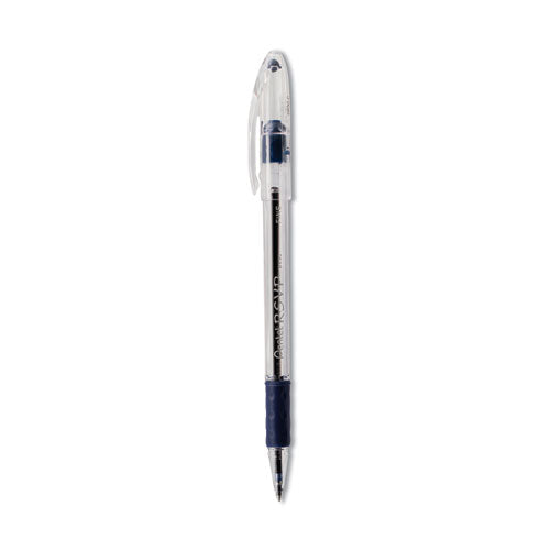 R.S.V.P. Ballpoint Pen, Stick, Fine 0.7 mm, Blue Ink, Clear/Blue Barrel, Dozen-(PENBK90C)