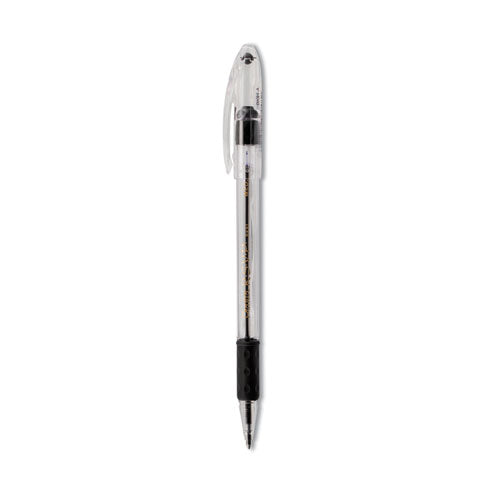 R.S.V.P. Ballpoint Pen, Stick, Medium 1 mm, Black Ink, Clear/Black Barrel, Dozen-(PENBK91A)
