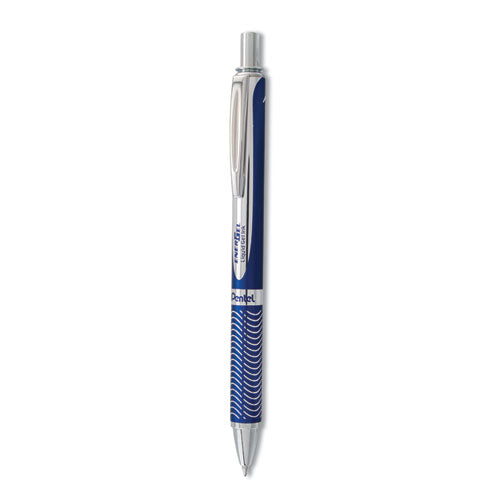 EnerGel Alloy RT Gel Pen, Retractable, Medium 0.7 mm, Black Ink, Blue Barrel-(PENBL407CA)