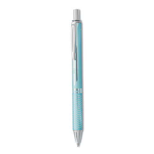 EnerGel Alloy RT Gel Pen, Retractable, Medium 0.7 mm, Black Ink, Aquamarine Barrel-(PENBL407LSA)