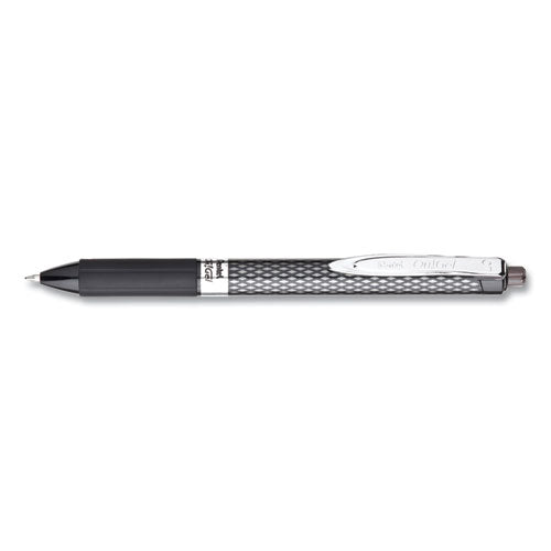 Oh! Gel Pen, Retractable, Medium 0.7 mm, Black Ink, Black Barrel, Dozen-(PENK497A)