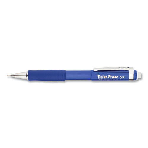 Twist-Erase III Mechanical Pencil, 0.5 mm, HB (#2.5), Black Lead, Blue Barrel-(PENQE515C)