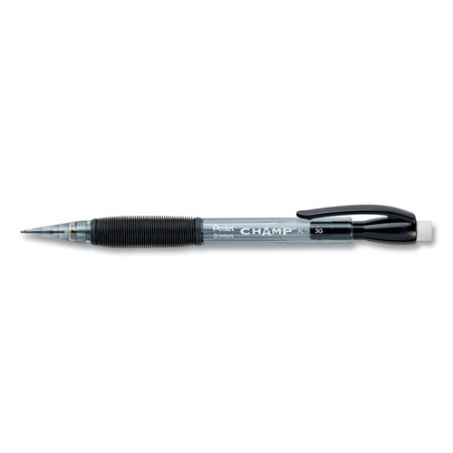 Champ Mechanical Pencil, 0.9 mm, HB (#2.5), Black Lead, Translucent Black Barrel, Dozen-(PENAL19A)