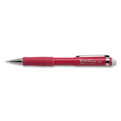 Twist-Erase III Mechanical Pencil, 0.7 mm, HB (#2.5), Black Lead, Red Barrel-(PENQE517B)