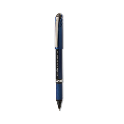 EnerGel NV Gel Pen, Stick, Fine 0.5 mm Needle Tip, Black Ink, Gray Barrel, Dozen-(PENBLN25A)