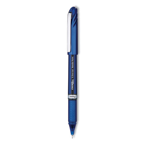 EnerGel NV Gel Pen, Stick, Fine 0.5 mm Needle Tip, Blue Ink, Blue Barrel, Dozen-(PENBLN25C)