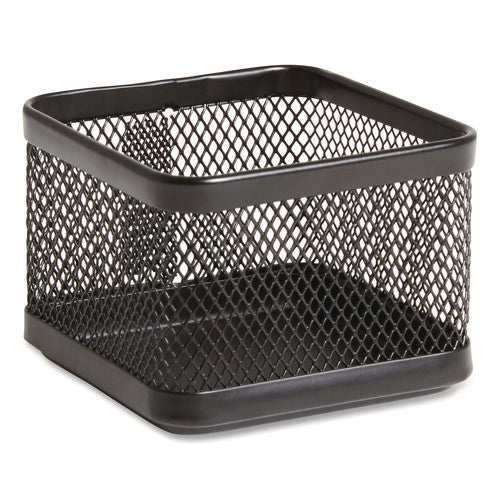 Small Stackable Wire Mesh Accessory Holder, 3.46 x 3.46 x 2.75, Black-(TUD24402446)