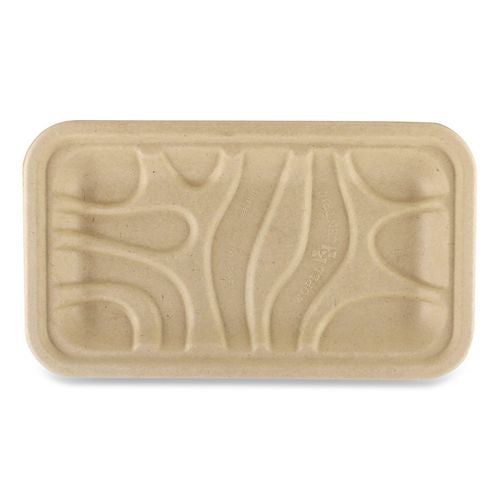 Fiber Trays, PLA Lined, PFAS Free, 1-Compartment, 8.3 x 4.9 x 0.7, Natural, Paper, 500/Carton-(WORTRSC17SLLF)